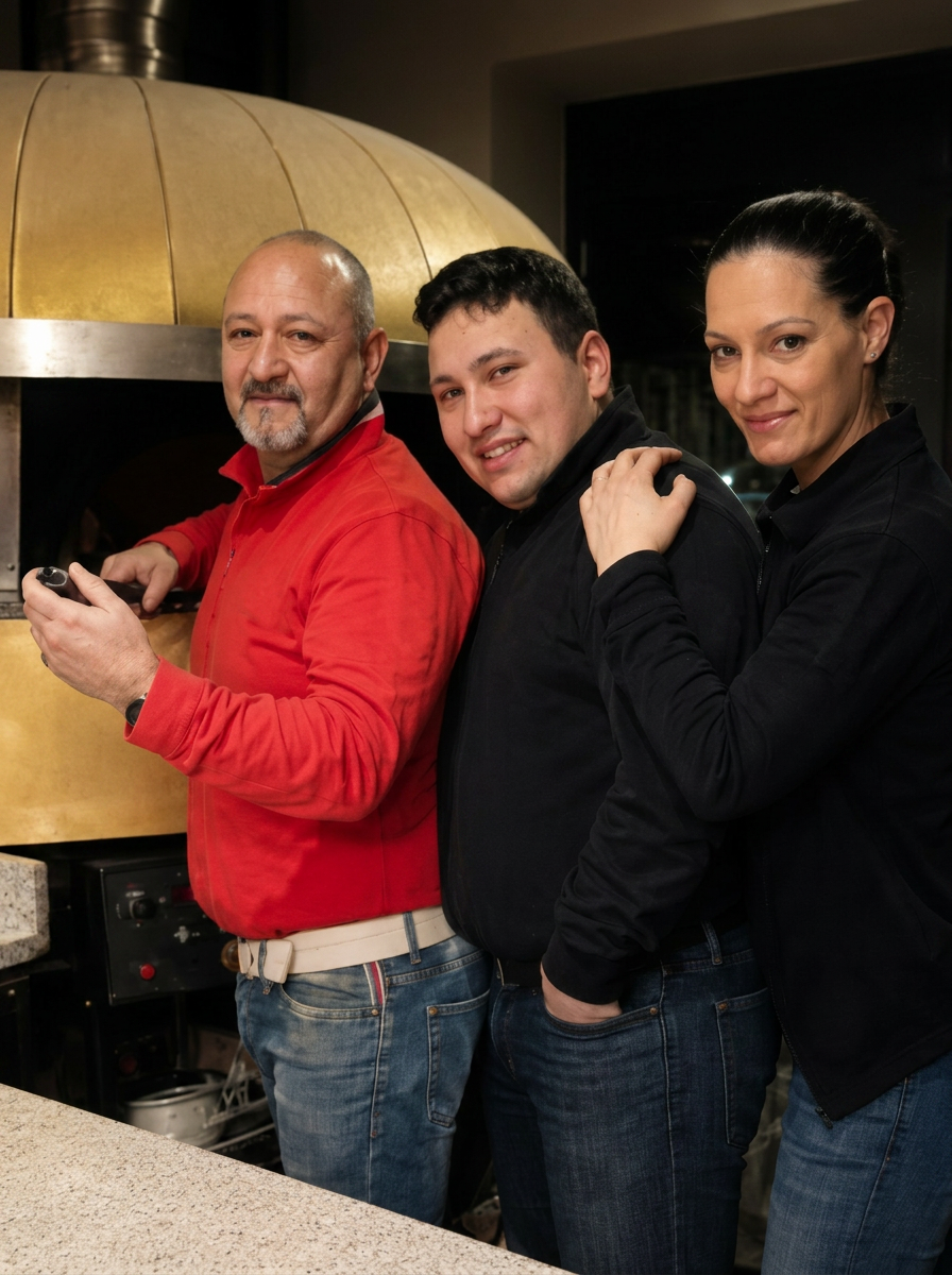 Familie Corrado am Holzofen — 2026